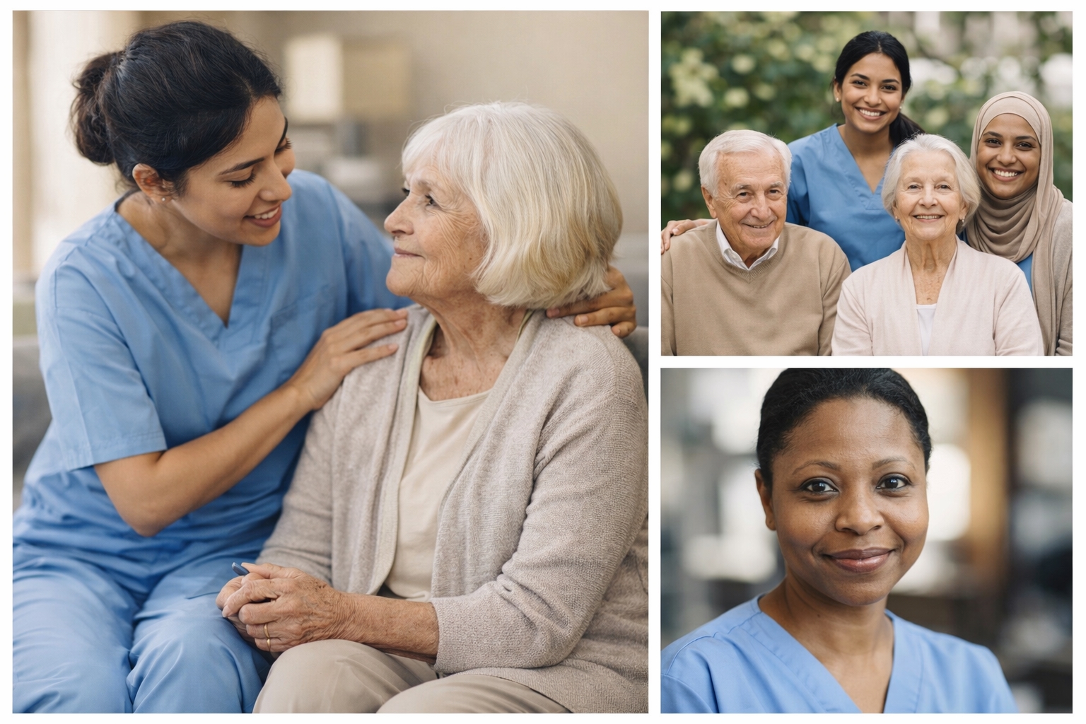 Caregiver supporting senior